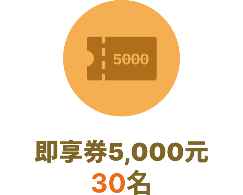 即享券5000元 30名