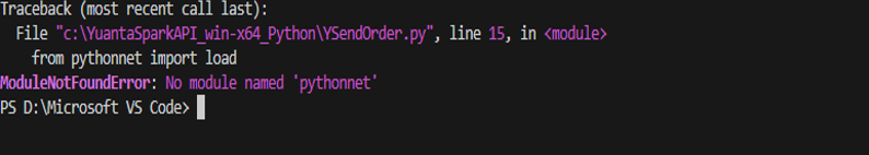 未安裝 pythonnet 錯誤