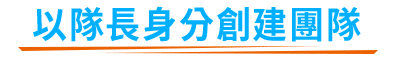 以隊長身分創建團隊