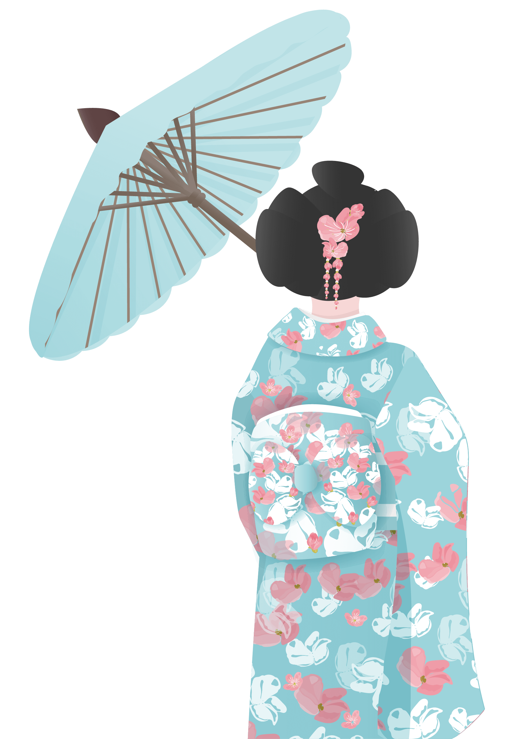 身穿和服的日本女子